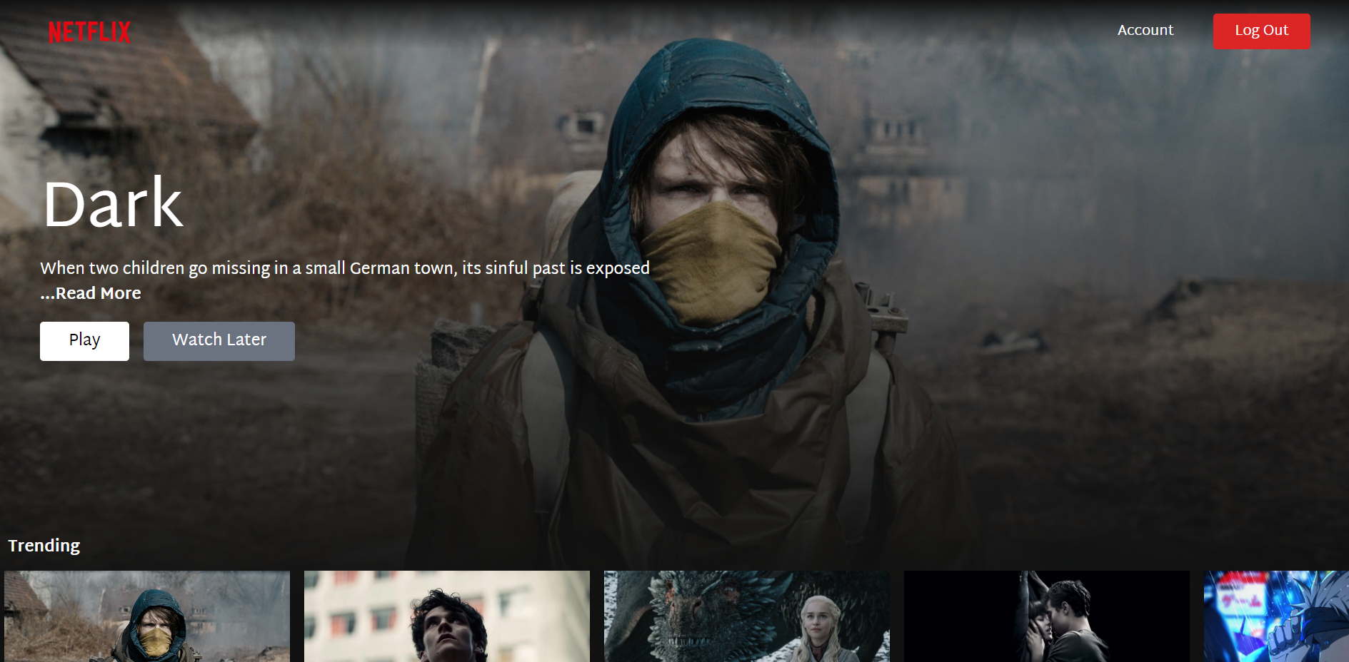 An image of the Netflix Clone project.