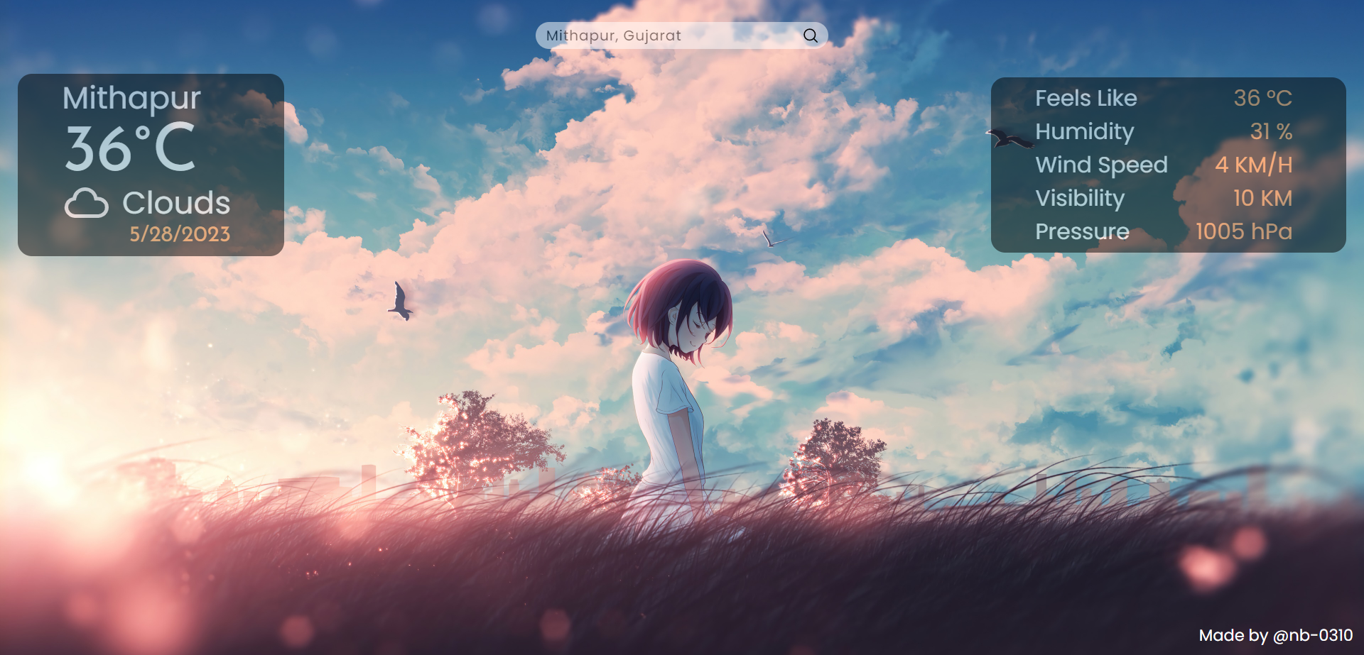 An image of the Weather App project.